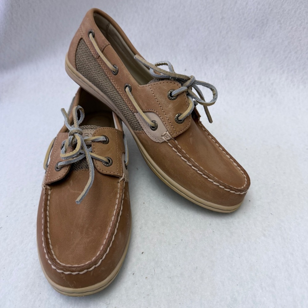Sperry Bluefish 2-Eye Womens Boat Shoes Linen Multi Leather STS95589 Size 8 - Picture 10 of 12